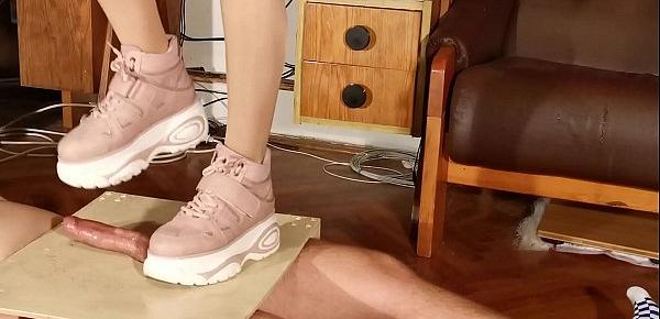  Cock torture slave with cute pink boots pt2 HD